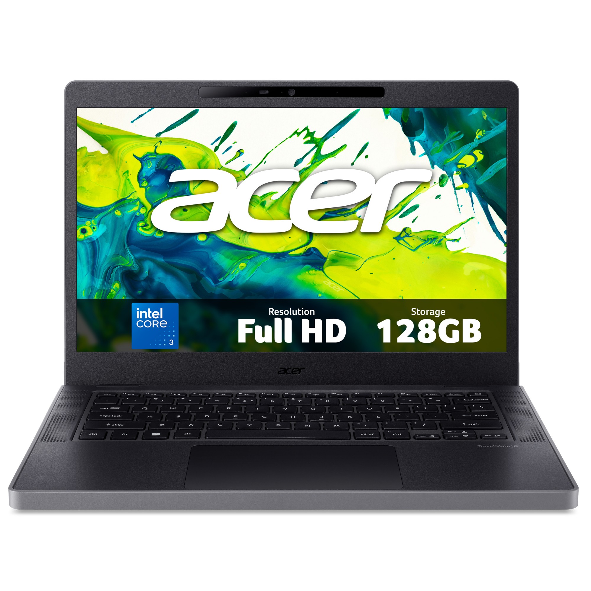 Acer TravelMate B5 14 laptop (TMB514-31-G2) - Intel Core 3, 8GB RAM, 128GB, 14" Full HD display, Windows 11 Pro Education