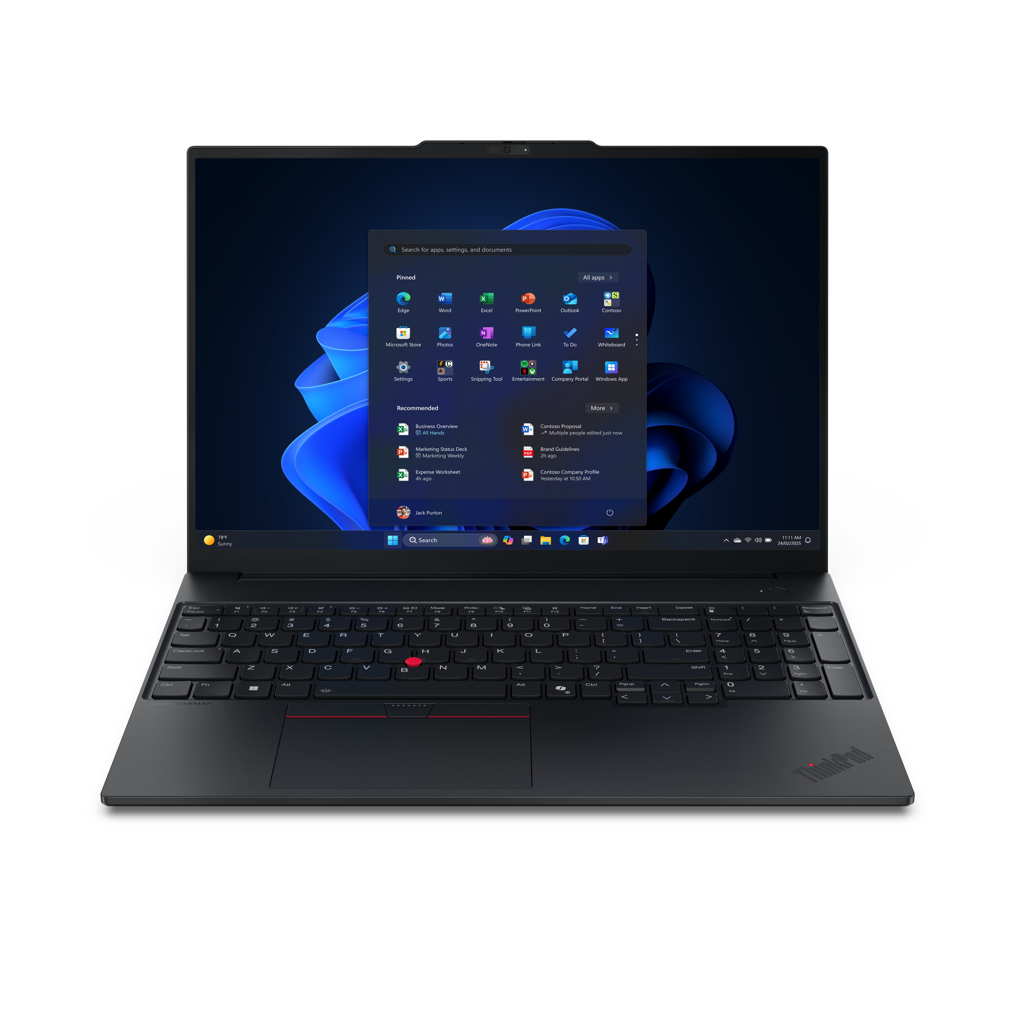 Lenovo ThinkPad E16 Gen 3 (Intel) Copilot+ PC Intel Core Ultra 5 228V Laptop 40.6 cm (16") WUXGA 32 GB LPDDR5x-SDRAM 512 GB SSD Wi-Fi 6E (802.11ax) Windows 11 Pro German Black