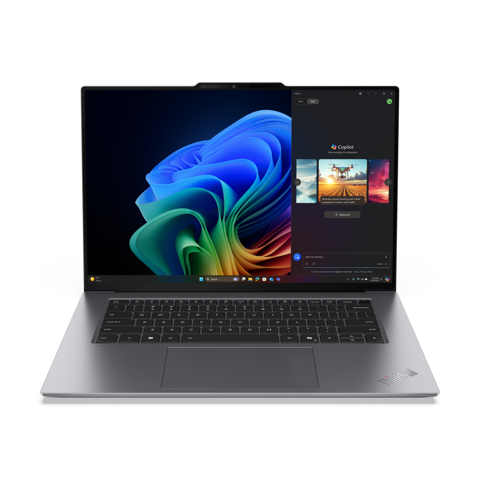 Lenovo ThinkPad X9-15 Gen 1 Aura Edition Copilot+ PC Intel Core Ultra 7 258V Laptop 38.9 cm (15.3") 2.8K 32 GB LPDDR5x-SDRAM 1 TB SSD Wi-Fi 7 (802.11be) Windows 11 Pro Grey UK English