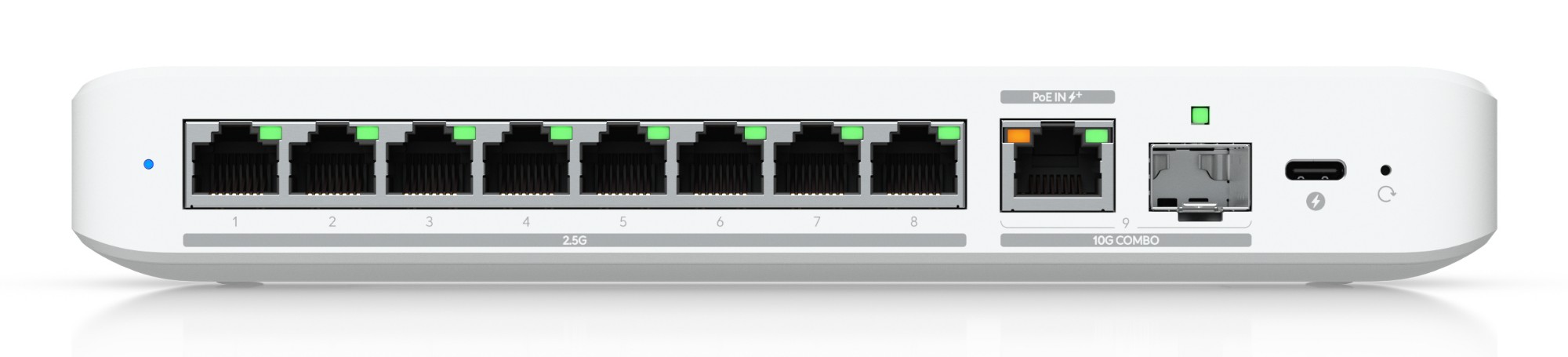 Ubiquiti UniFi Flex 2.5G Managed L2 2.5G Ethernet (100/1000/2500) Power over Ethernet (PoE) Desktop/Wall-Mounting White