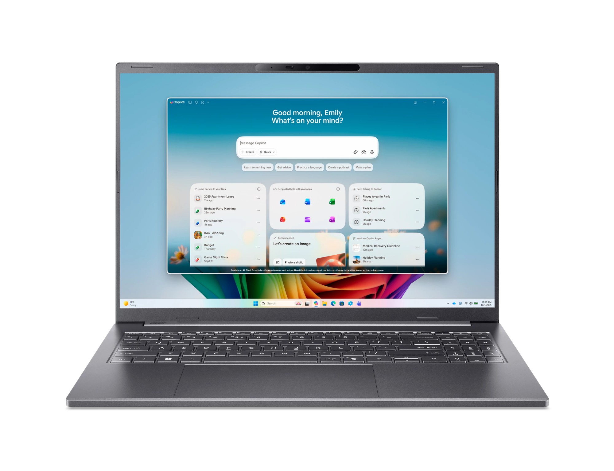 Acer Aspire 16 AI A16-I71M-96Q0 Copilot+ PC Intel Core Ultra 9 386H Laptop 40.6 cm (16") WUXGA 16 GB LPDDR5x-SDRAM 512 GB SSD Wi-Fi 6E (802.11ax) Windows 11 Home Grey QWERTZ German