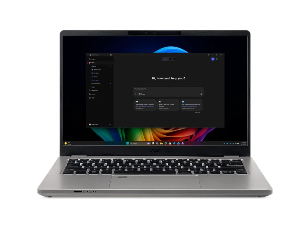 Acer TravelMate P4 TMP414-56-TCO-54F1 Copilot+ PC Intel Core Ultra 5 325 Laptop 35.6 cm (14") WUXGA 16 GB DDR5-SDRAM 512 GB SSD Wi-Fi 7 (802.11be) Windows 11 Pro Grey
