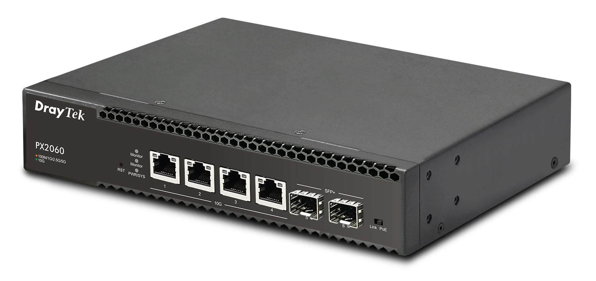 DrayTek VSPX2060-K network switch Managed L2+ 10G Ethernet (100/1000/10000) Power over Ethernet (PoE) Desktop/Wall-Mounting Black