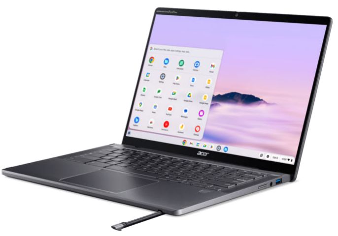 Acer Chromebook CPE794-1N-TCO-53WE Intel Core Ultra 5 125U 35.6 cm (14") Touchscreen WUXGA 16 GB LPDDR5x-SDRAM 256 GB SSD Wi-Fi 6E (802.11ax) ChromeOS Grey QWERTZ German