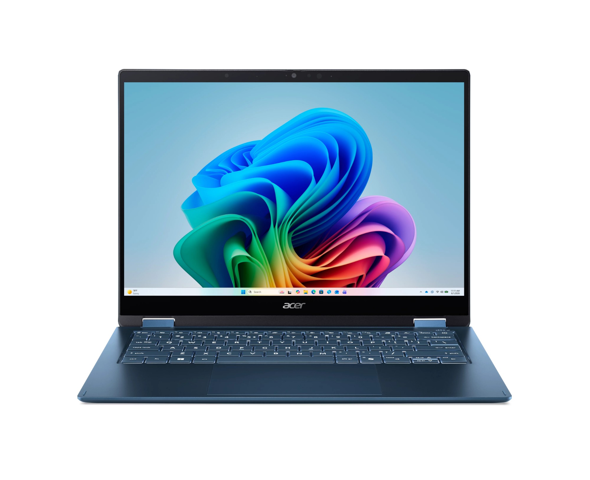 Acer Swift Spin 14 AI SFSP14-Q51T-X0AS Snapdragon X2E-78-100 Hybrid (2-in-1) 35.6 cm (14") Touchscreen WUXGA 16 GB LPDDR5x-SDRAM 512 GB SSD Wi-Fi 7 (802.11be) Windows 11 Home Blue