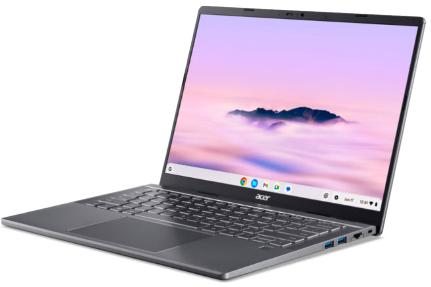 Acer Chromebook CBE794-1T-71DN Intel Core Ultra 7 155U 35.6 cm (14") Touchscreen WUXGA 16 GB LPDDR5x-SDRAM 512 GB SSD Wi-Fi 7 (802.11be) ChromeOS Grey QWERTZ German