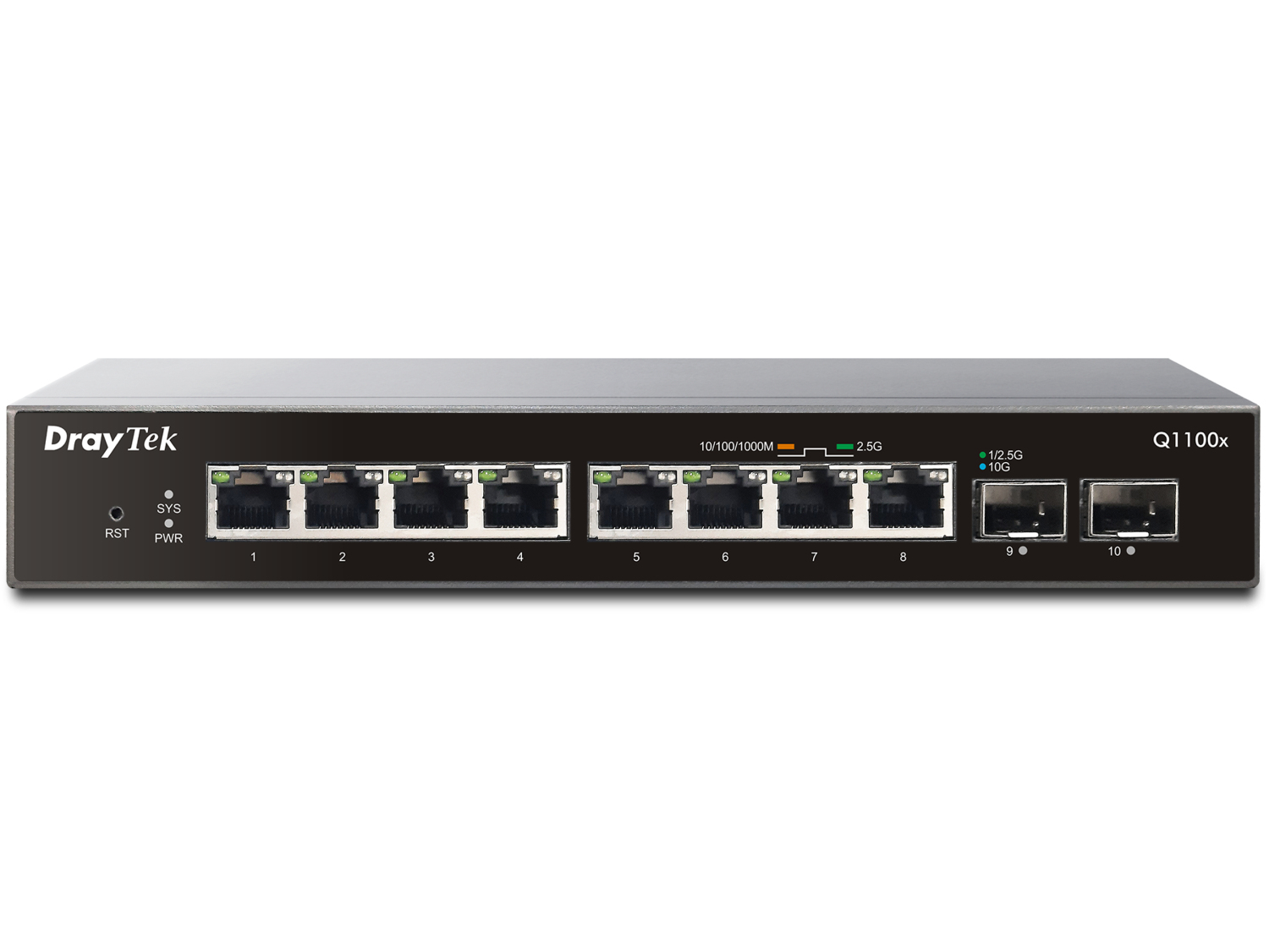 DrayTek VigorSwitch Q1100x Switch with 8 x 2.5GbE ports & 2 x 10Gbps SFP+ slots