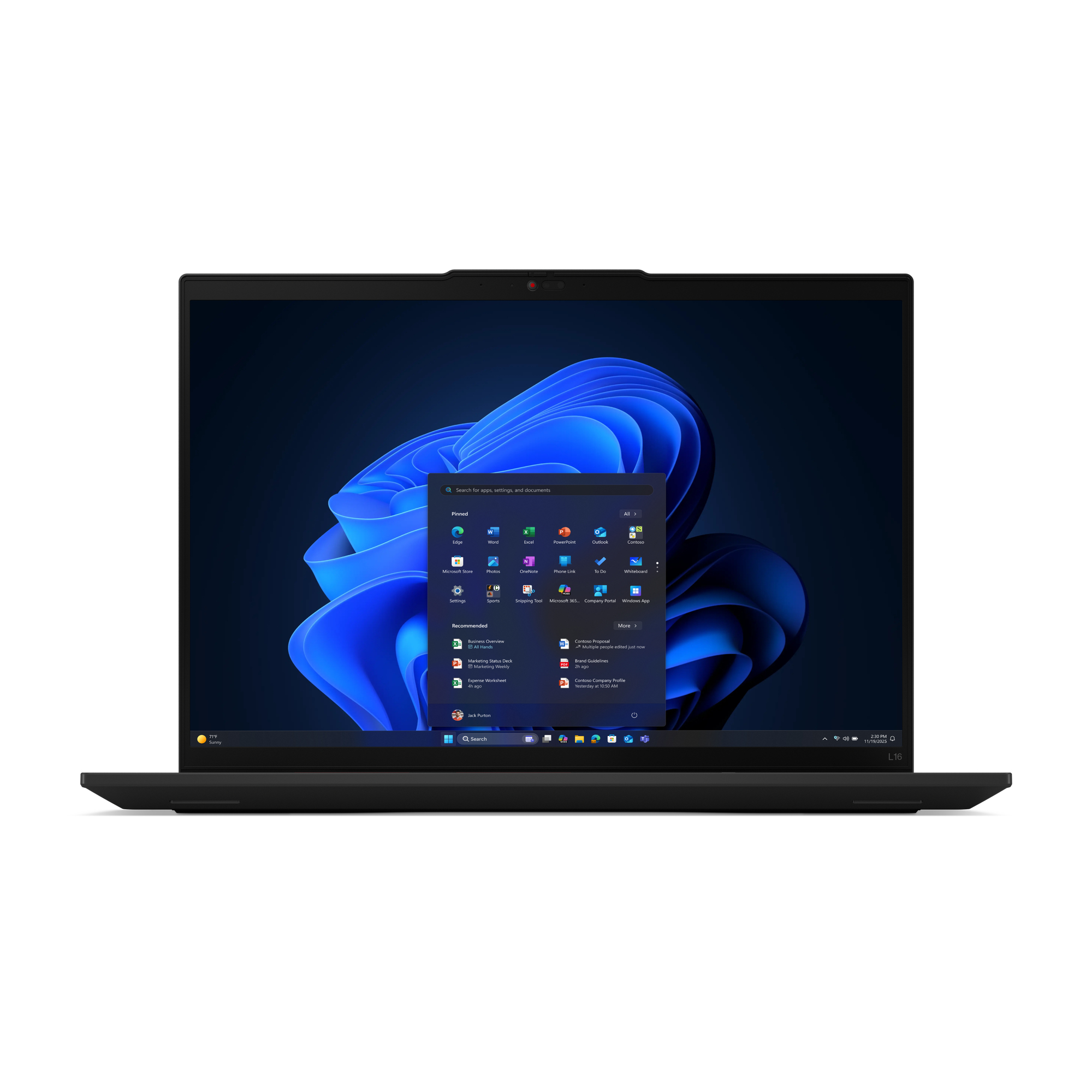 Lenovo ThinkPad L16 Gen 2 (Intel) Intel Core Ultra 7 255U Laptop 40.6 cm (16") WUXGA 16 GB DDR5-SDRAM 512 GB SSD Wi-Fi 6E (802.11ax) Windows 11 Pro Black QWERTY Italian
