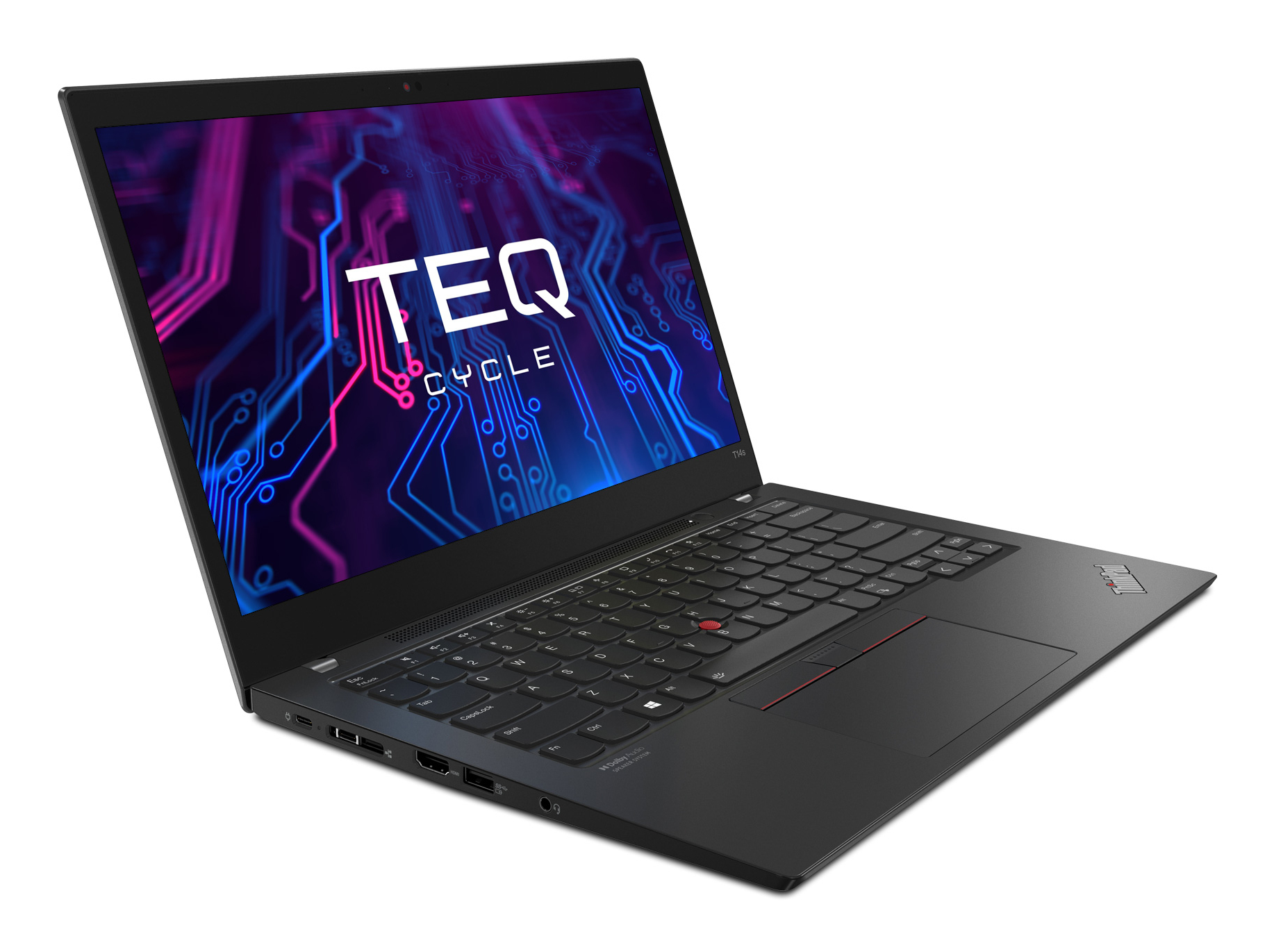 Teqcycle Lenovo Thinkpad T14s G2 Intel® Core™ i5 i5-1135G7 Laptop 35.6 cm (14") Full HD 16 GB LPDDR4x-SDRAM 256 GB SSD Windows 11 Pro French Black