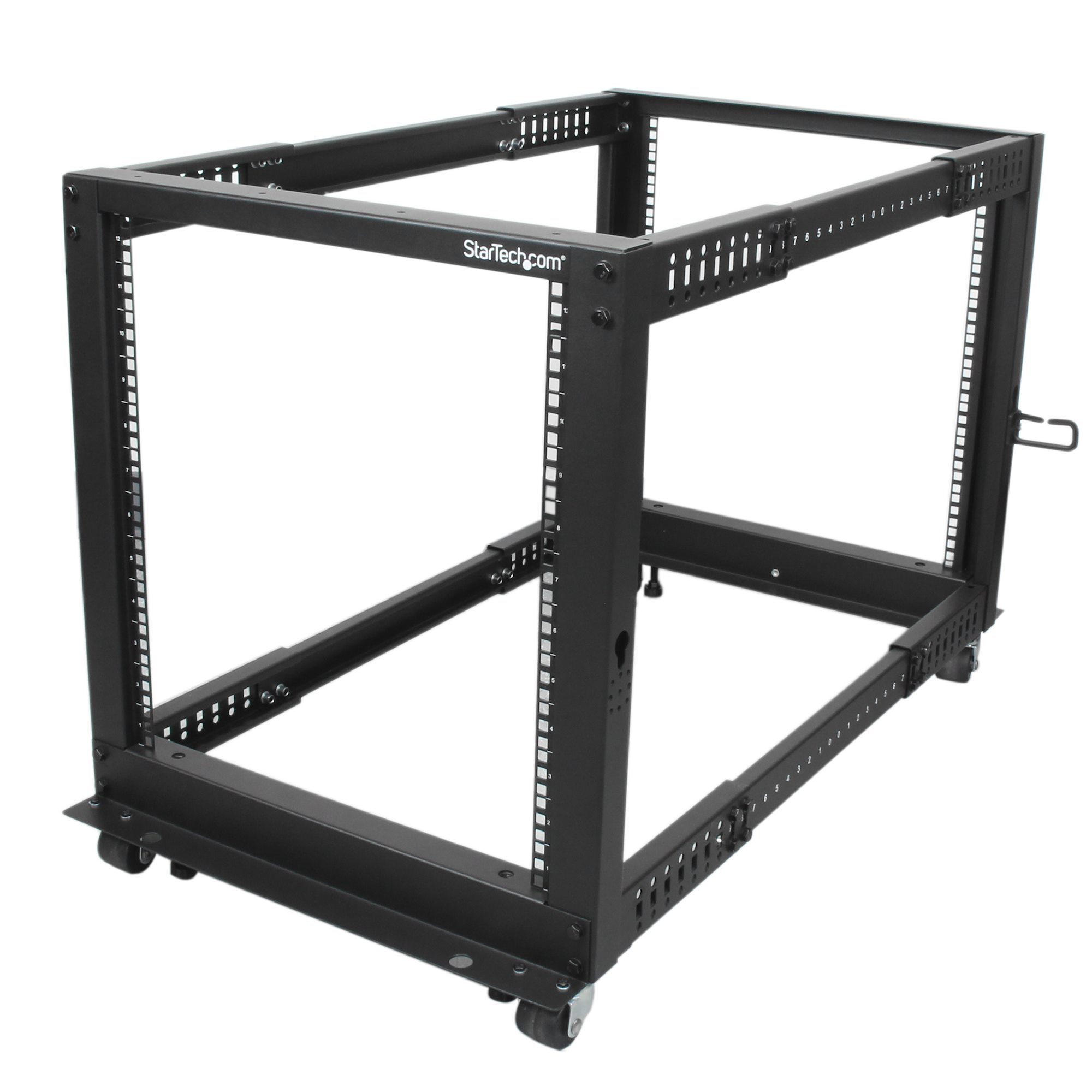 StarTech.com 12U 4-Post Server Rack, 19in Open Frame Rack with 40in (101cm) Mounting Depth and 1200lb (544kg) Weight Capacity, Mobile or Floor Mount IT Rack