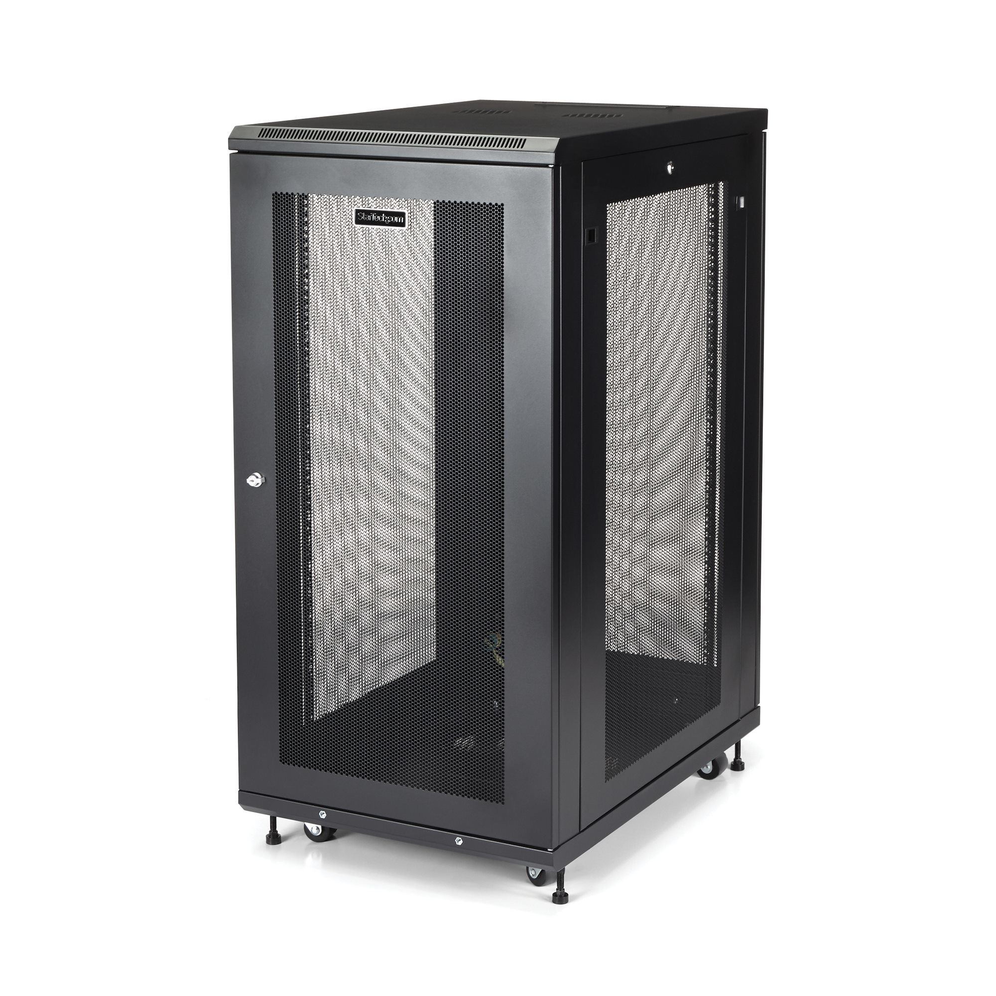 StarTech.com 24U Enterprise-Grade Server Rack Cabinet Kit, 19in Enclosed 4-Post Rack with Shelf and Cable Management, 29in (75cm) Mounting Depth, 992lb (450kg) Capacity