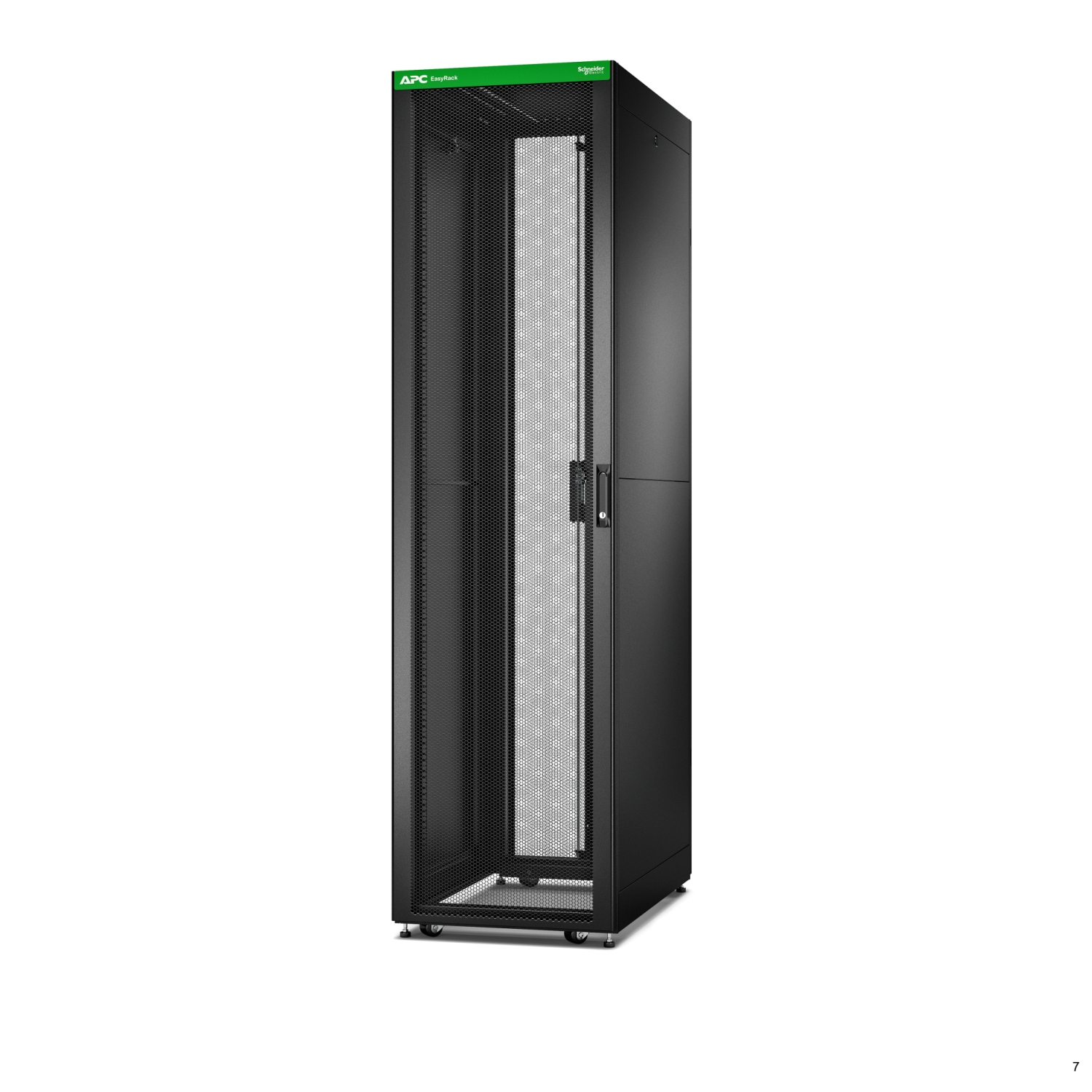 APC Easy Rack, 48U, Black, With Roof, Castors, Feet, 4 Brackets, and Side Panels, No Bottom, 2258H x 600W x 1000D mm