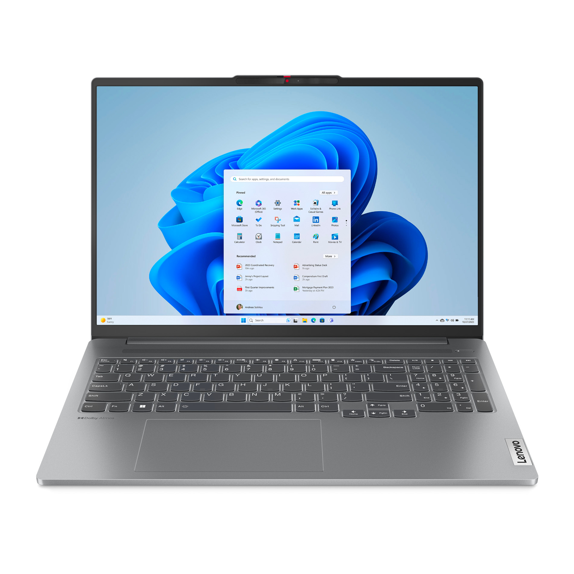 Lenovo IdeaPad Pro 5 16IMH9 Intel Core Ultra 7 155H Laptop 40.6 cm (16") 2K 16 GB LPDDR5x-SDRAM 512 GB SSD NVIDIA GeForce RTX 4050 Wi-Fi 6E (802.11ax) Windows 11 Home UK English Grey