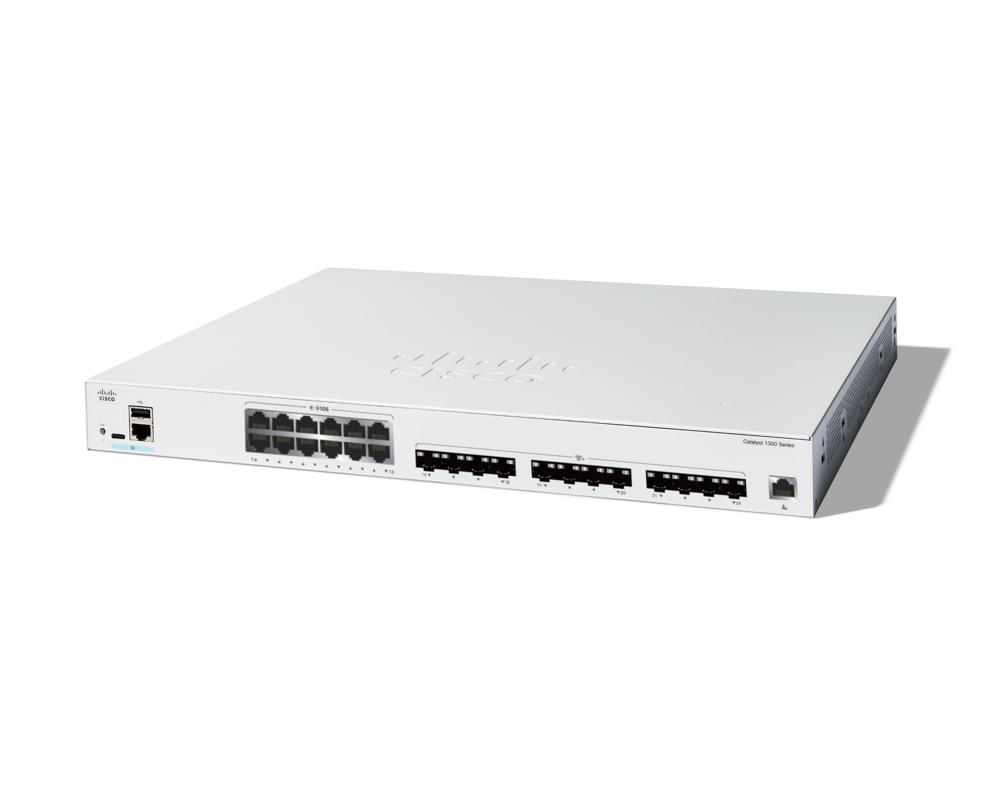 Cisco Catalyst 1300-24XTS Managed Switch, 12 Port 10G Copper, 12x10GE SFP+, Limited Lifetime Protection (C1300-24XTS)