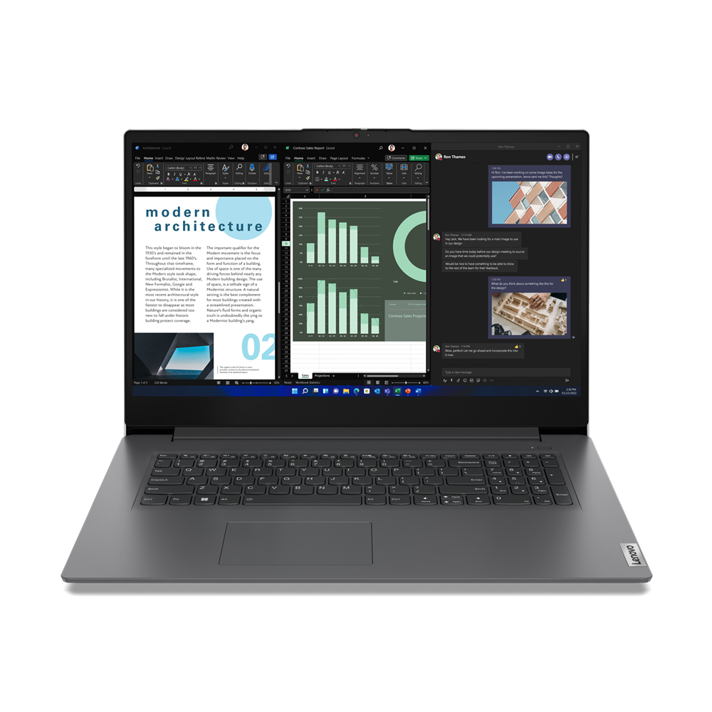 Lenovo V17 G4 IRU Intel® Core™ i5 i5-13420H Laptop 43.9 cm (17.3") Full HD 16 GB DDR4-SDRAM 512 GB SSD Wi-Fi 6 (802.11ax) Windows 11 Pro German Grey