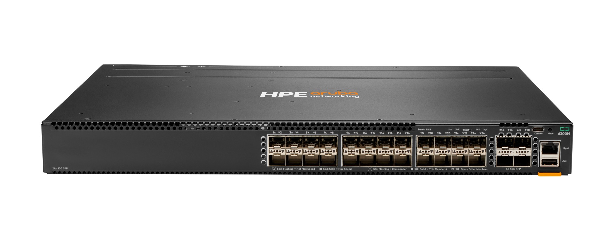 HPE Aruba Networking Networking CX6300M 24-port SFP+ and 4-port SFP56 Switch