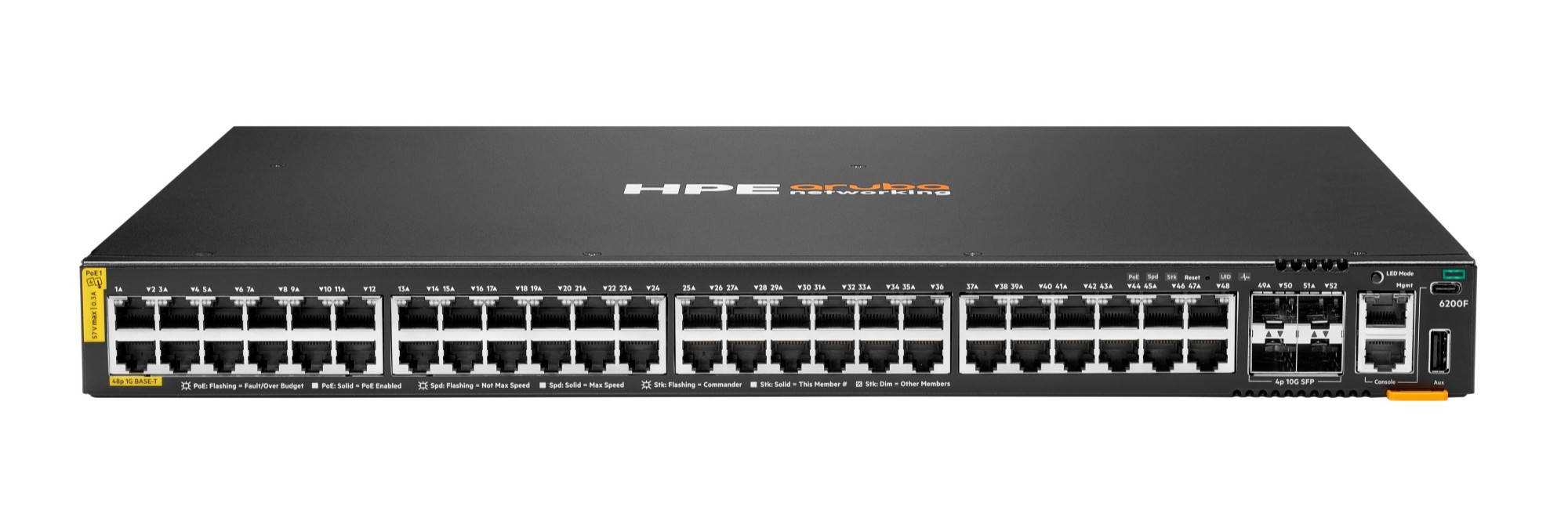 HPE Aruba Networking Networking CX6200F 48G Class-4 PoE 4SFP+ 740W Switch