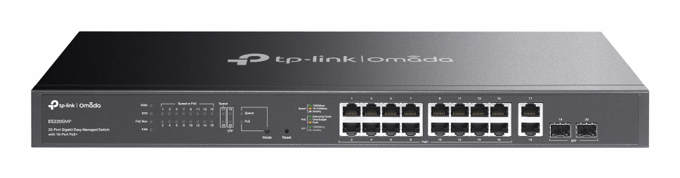 TP-Link Omada ES220GMP network switch Managed L2 Gigabit Ethernet (10/100/1000) Power over Ethernet (PoE) Black
