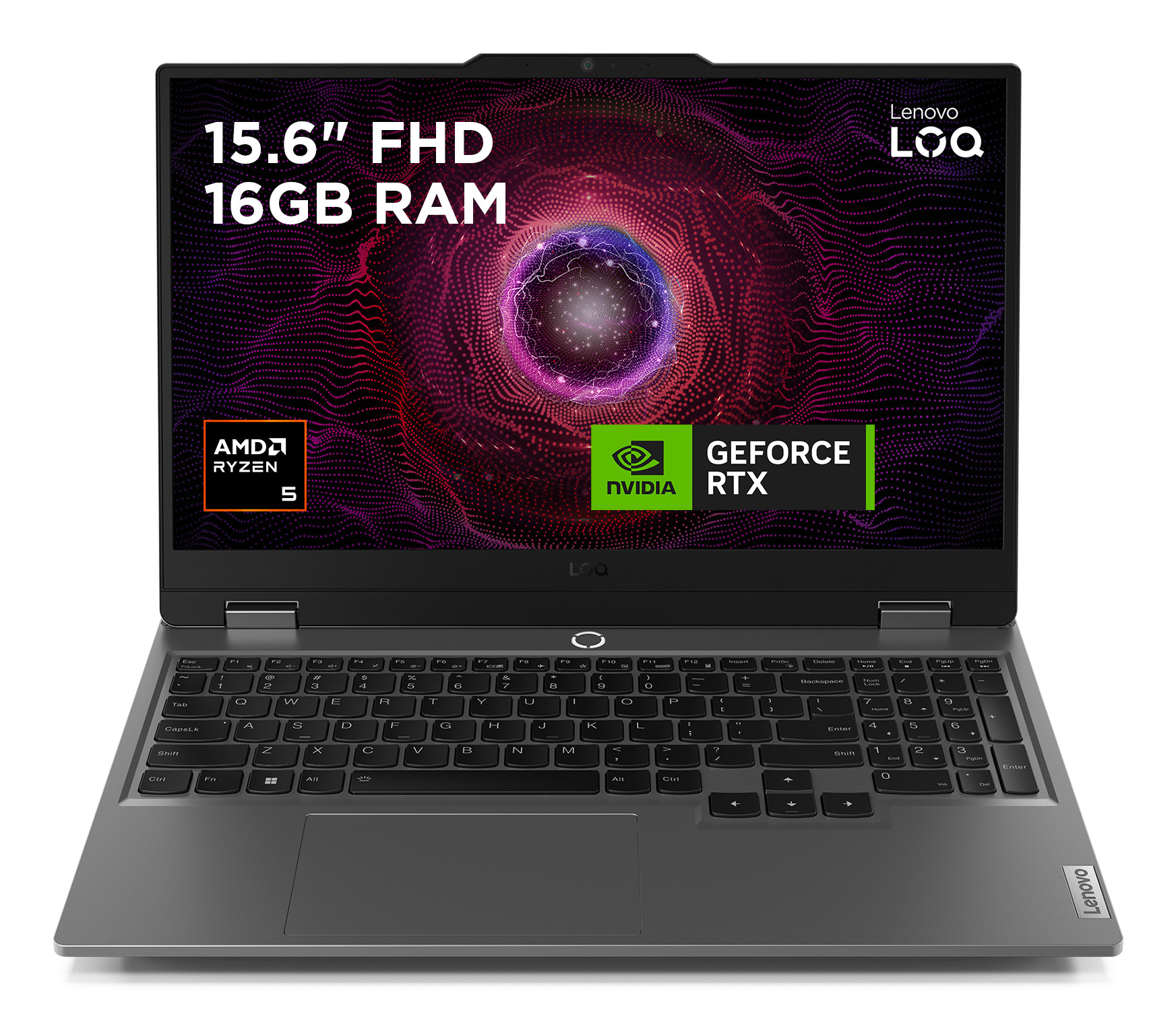 Lenovo LOQ 15AHP10 AMD Ryzen™ 5 220 Laptop 39.6 cm (15.6") Full HD 16 GB DDR5-SDRAM 512 GB SSD NVIDIA® GeForce RTX™ 5050 Wi-Fi 6 (802.11ax) Windows 11 Home Grey English