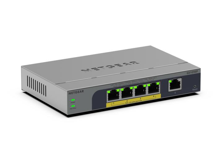 NETGEAR GS105EP Unmanaged Gigabit Ethernet (10/100/1000) Power over Ethernet (PoE) Grey